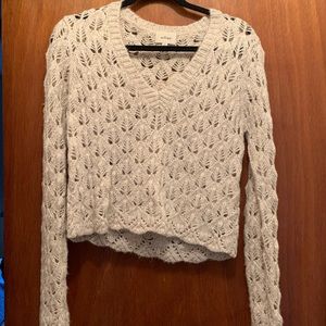 Aritiza (Wilfred) cream knit crop sweater